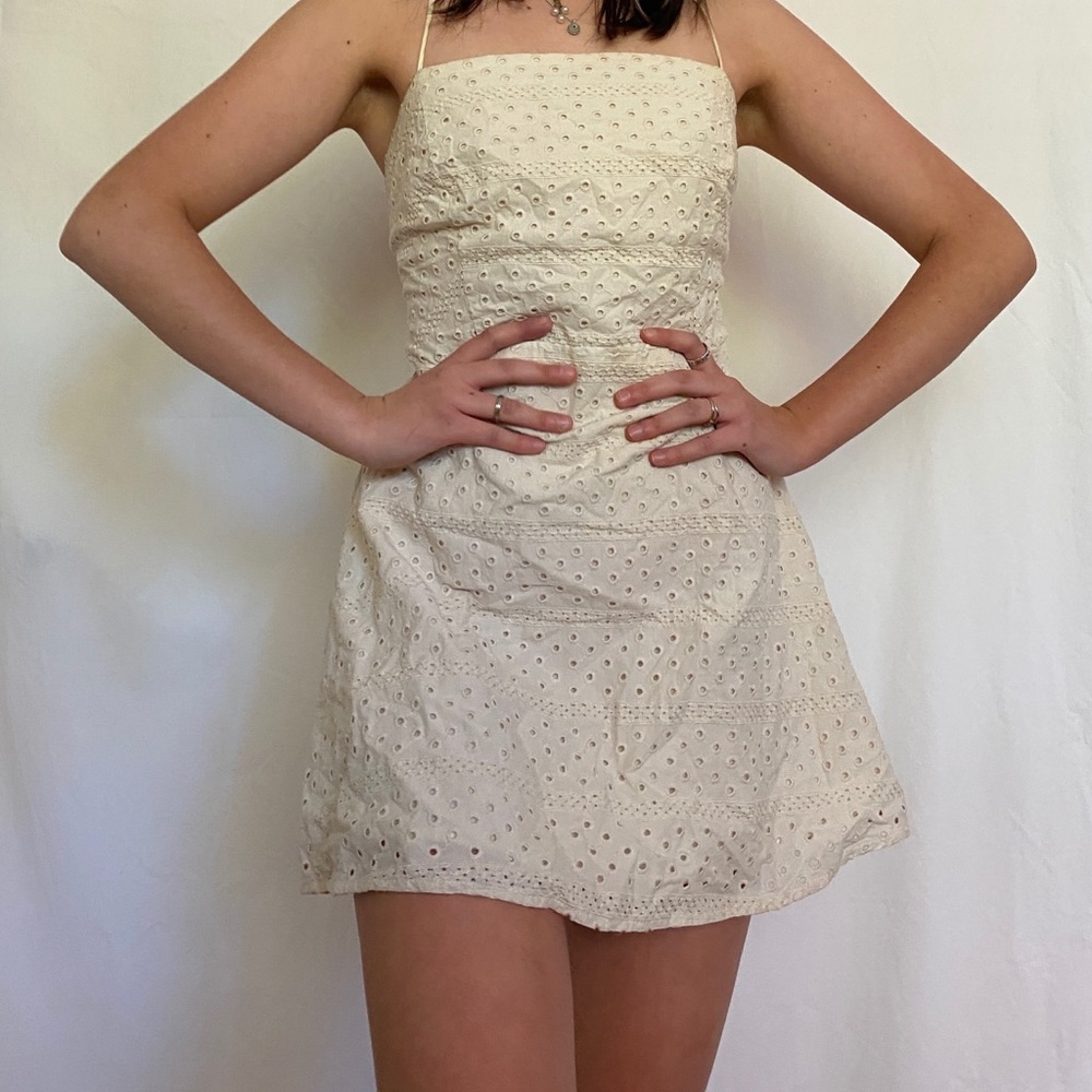 Urban Outfitters cream colored eyelet dress
